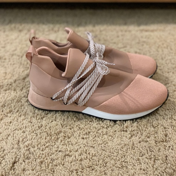 blush color sneakers
